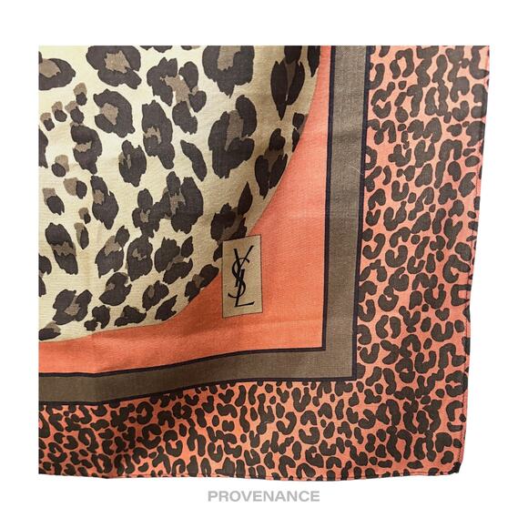 🔴 Yves Saint Laurent YSL Leopard Scarf 105 - Burnt Sienna - Picture 5 of 7